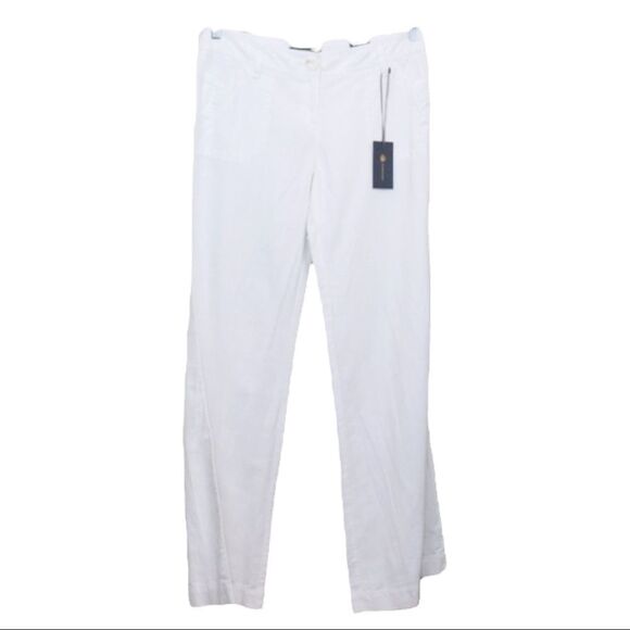 Outback Red White Linen Drew Fit Pants Size 6 - Picture 1 of 10